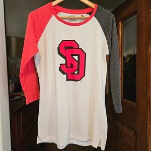University of South Dakota Women's Raglan Shirt - Pressbox by Royce Apparel - Lg